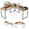 Costway L-Shaped Reversible Computer Desk 2-Person Long Table w/Monitor Stand